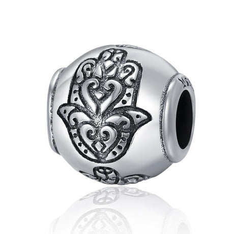 925 Sterling Silver Fatima Hand Beads For Diy Bracelets & Necklaces