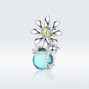 925 Sterling Silver Daisy & Firefly Crystal Bead Bracelet