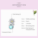 925 Sterling Silver Daisy & Firefly Crystal Bead Bracelet