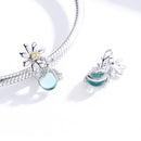 925 Sterling Silver Daisy & Firefly Crystal Bead Bracelet