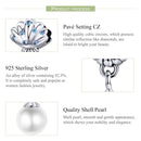 925 Sterling Silver Scallop Pearl Beaded Bracelet Accessory