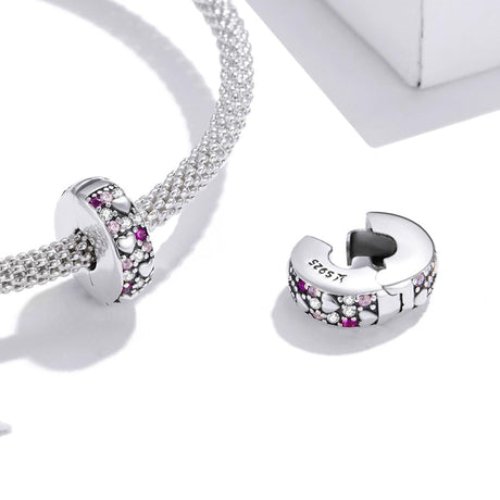 925 Sterling Silver Sparkling Love Beads For Diy Bracelets & Necklaces