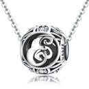 925 Sterling Silver 26 English Letter Beads For Diy Bracelets & Necklaces Style - E