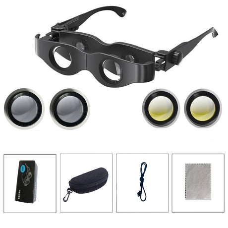 Adjustable Focus Binoculars with Glass Lenses - Grey & Yellow