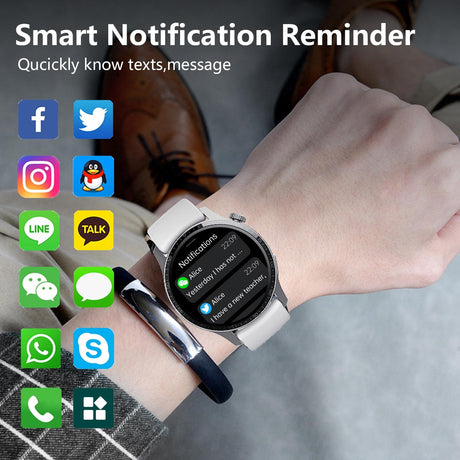 1.35 Inch Smart Watch Bluetooth Calls Health Monitoring 150+ Sports Black - Black 3-Beads Steel
