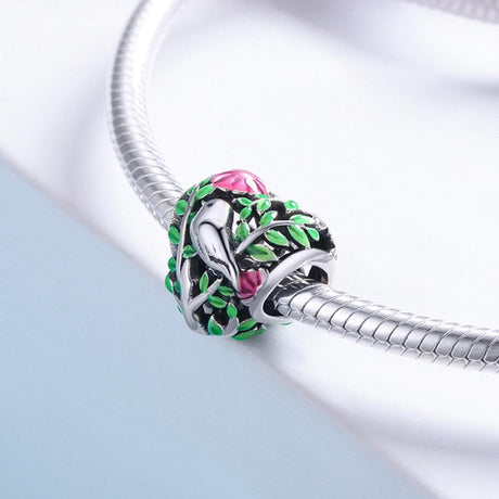925 Sterling Silver Bird Charm Bead For Bracelets & Necklaces