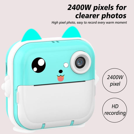 Instant Camera With Thermal Printer And Hd Video - Blue 16G