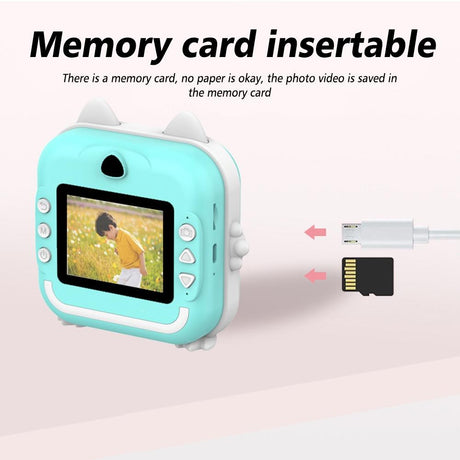 Instant Camera With Thermal Printer And Hd Video - Blue 16G