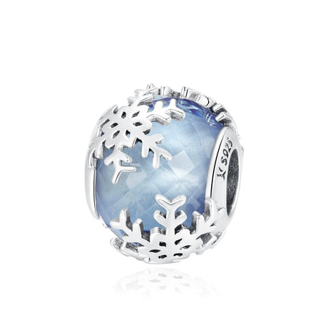925 Sterling Silver Sparkling Snowflake Beads For Diy Bracelets & Necklaces
