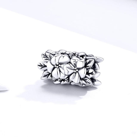 925 Sterling Silver Flower Bead Bracelet & Necklace Set
