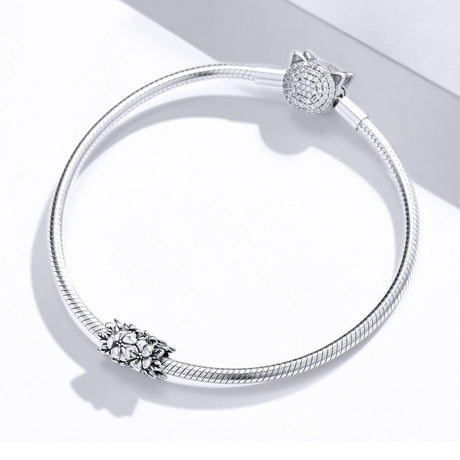 925 Sterling Silver Flower Bead Bracelet & Necklace Set