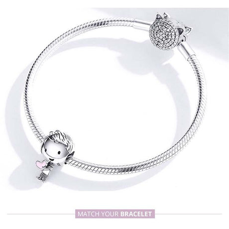 925 Sterling Silver Childhood Boy Beaded Bracelet Diy Accessory
