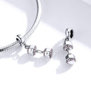 925 Sterling Silver Fitness Dumbbell Pendant For Diy Bracelets