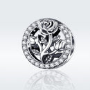 925 Sterling Silver Rose Beaded Bracelet Charm