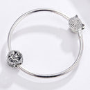 925 Sterling Silver Rose Beaded Bracelet Charm
