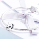 925 Sterling Silver Schnauzer Beads Platinum Plated