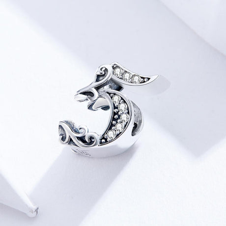 925 Sterling Silver Relief Number Series 0 9 Beads For Diy Bracelets And Necklaces Style - 5