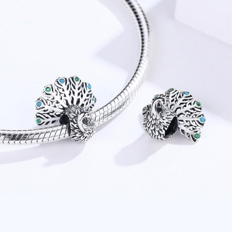 925 Sterling Silver Peacock Beaded Diy Bracelet