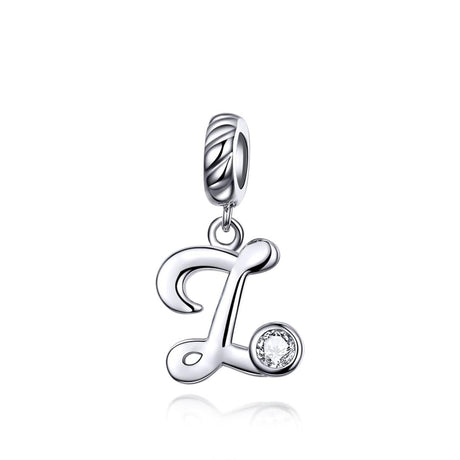 925 Sterling Silver 26 English Letter Beads For Diy Bracelets & Necklaces Style - Z