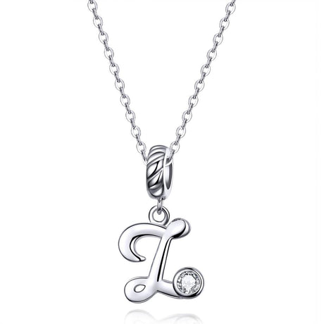925 Sterling Silver 26 English Letter Beads For Diy Bracelets & Necklaces Style - Z