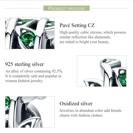 925 Sterling Silver Spring Scenery Bead Pendant