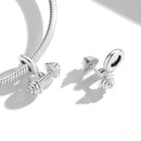 925 Sterling Silver Weightlifting Barbell Pendant For Bracelets / Necklaces