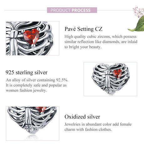 925 Sterling Silver Heart Beads For Diy Bracelets & Necklaces