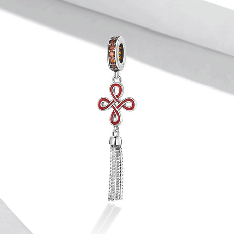 925 Sterling Silver Chinese Knot Pendant For Diy Bracelets & Necklaces