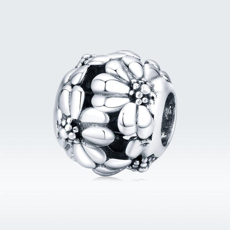 925 Sterling Silver Daisy Beads For Diy Bracelets & Necklaces