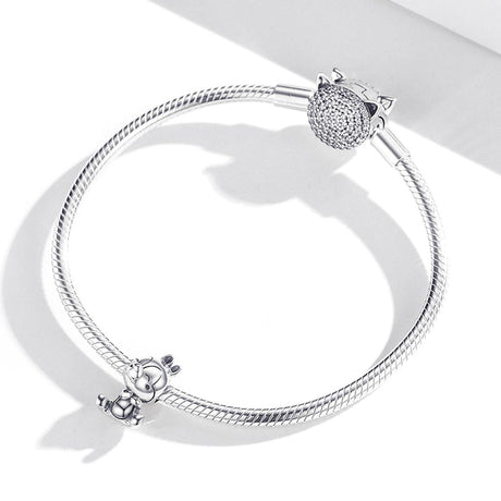 925 Sterling Silver Squirrel Charm For Diy Bracelets & Necklaces