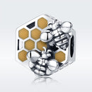925 Sterling Silver Personalized Bee Hive Bracelet Charm