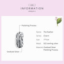 925 Sterling Silver Boho Feather Beads For Diy Bracelets