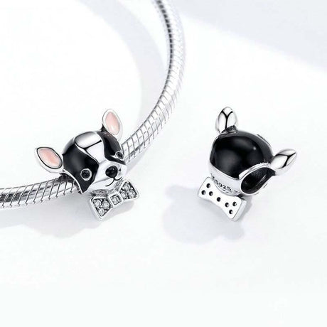 925 Sterling Silver Charming Chihuahua Beaded Bracelet