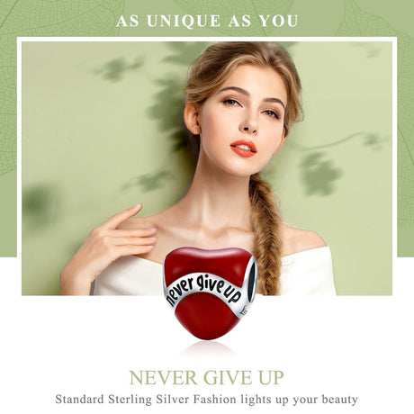 925 Sterling Silver Star Shaped Diamond Beads In Never Give Up