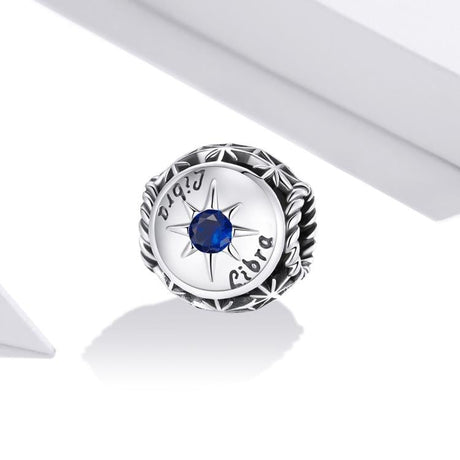 925 Sterling Silver Zodiac Zircon Bead Bracelet / Necklace Set Libra Style - Libra