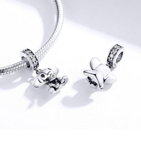 925 Sterling Silver Elephant Pendant For Diy Bracelets