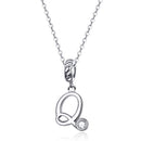 925 Sterling Silver Personalized Letter Pendant For Diy Bracelets & Necklaces Style - Q