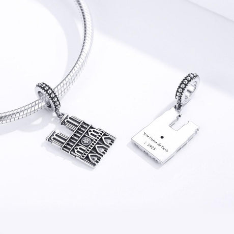 925 Sterling Silver Parisian Charm Bracelet & Necklace Set