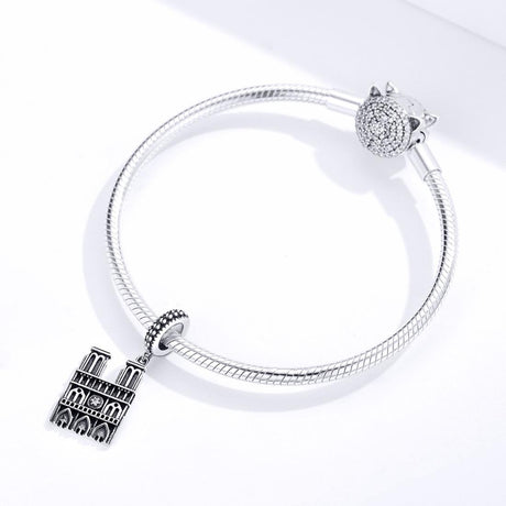 925 Sterling Silver Parisian Charm Bracelet & Necklace Set