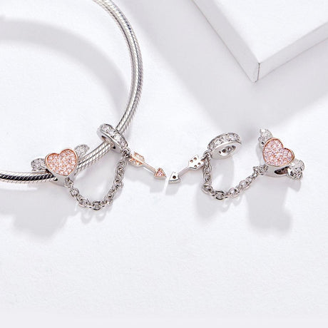 925 Sterling Silver Heart Safety Chain For Diy Bracelets