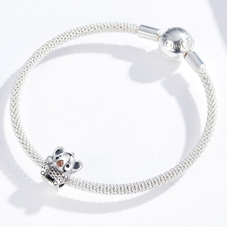 925 Sterling Silver Adorable Koala Animal Charm For Diy Bracelets