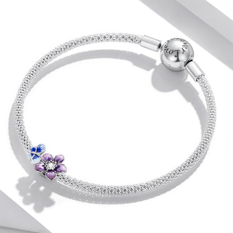 925 Sterling Silver Butterfly Flower Beads For Diy Bracelets & Necklaces