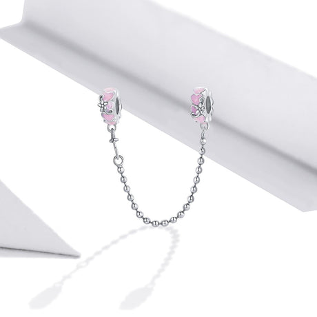 925 Sterling Silver Heart Safety Chain For Diy Bracelets & Necklaces