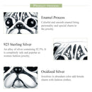 925 Sterling Silver Pug Diamond Bead Bracelet Accessory