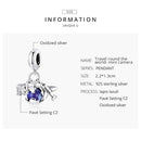 925 Sterling Silver Blue Zircon Aircraft Pendant For Diy Bracelets & Necklaces