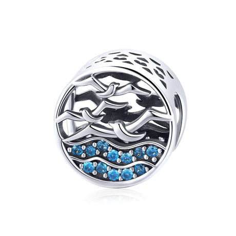 925 Sterling Silver Blue Seagull Beaded Bracelet Accessories