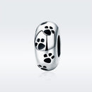 925 Sterling Silver Pet Imprint Diamond Bead Bracelet Accessory