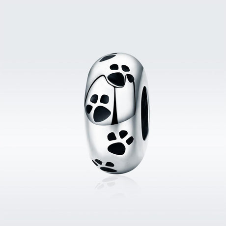 925 Sterling Silver Pet Imprint Diamond Bead Bracelet Accessory