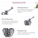 925 Sterling Silver Retro Heart Beaded Bracelet