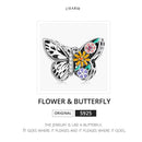 925 Sterling Silver Flower Butterfly Beads For Diy Bracelets & Necklaces